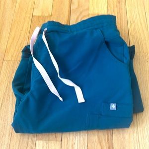 Figs Caribbean Blue Yola Pants - small tall